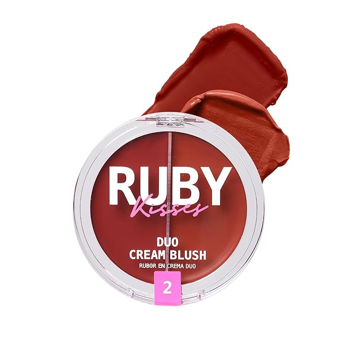 Ruby Kisses Duo Cream Blush, Smooth, Natural-Looking, Long-Lasting Face