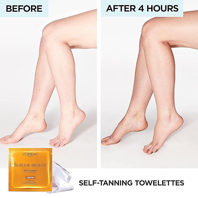 L'Oreal Paris Sublime Bronze Self-Tanning Body Towelettes, 6-Count (Pack of 2)