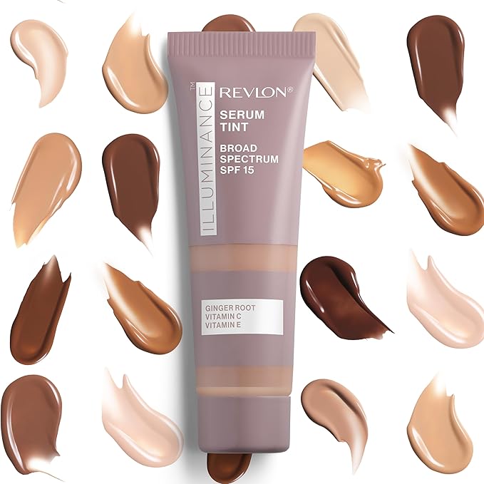 Revlon Illuminance Tinted Serum, Triple Hyaluronic Acid, Evens Out Skin Tone Over Time and Hydrates All Day, SPF 15, 517 Amber, 0.94 fl oz.