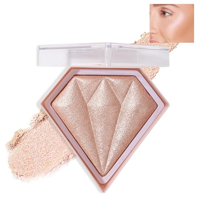 White Highlighter Makeup Palette Face Highlighter Powder Iluminadores De Maquillaje Narutal Shimmer Glitter Highlighter Contour Powder Makeup Palette-04 Ginger Color