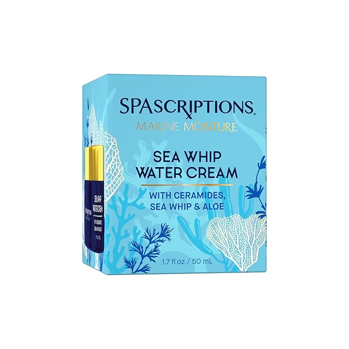 SpaScriptions Marine Moisture Sea Whip Water Cream, Daily Facial Moisturizing Cream, Formulated with Restoring Ceramides, 1.7 fl oz, Cruelty Free
