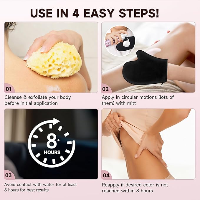 Self Tanner Mousse-30X Clear Bronzer Self Tanning Lotion for Body Fake Tan-14 Day Long Lasting Effect Quick Tan,Lightweight, Self-Tanner Foam Enriched with Aloe Vera and Coconut