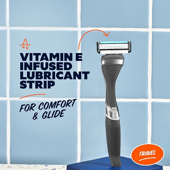 Dollar Shave Club | Travel Shave Set | 4 Swift Rinse Refill Cartridges, 1 Handle, 1 Razor Cover