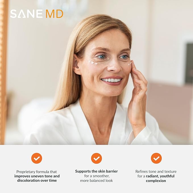 SANE MD PRO60+ DeepRadiance Renew™ Dark Spot Corrector for Face - Even Skin Tone, Radiance and Hydration - Skincare for Adults 60+, 15ml (1 bottle)