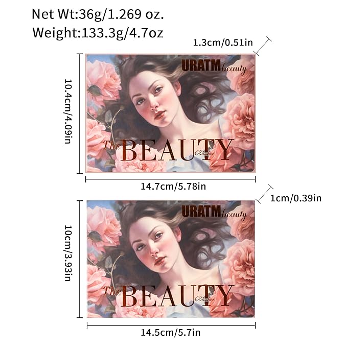 6 Color Rosé Blush Palette, Velvety Fine Texture,