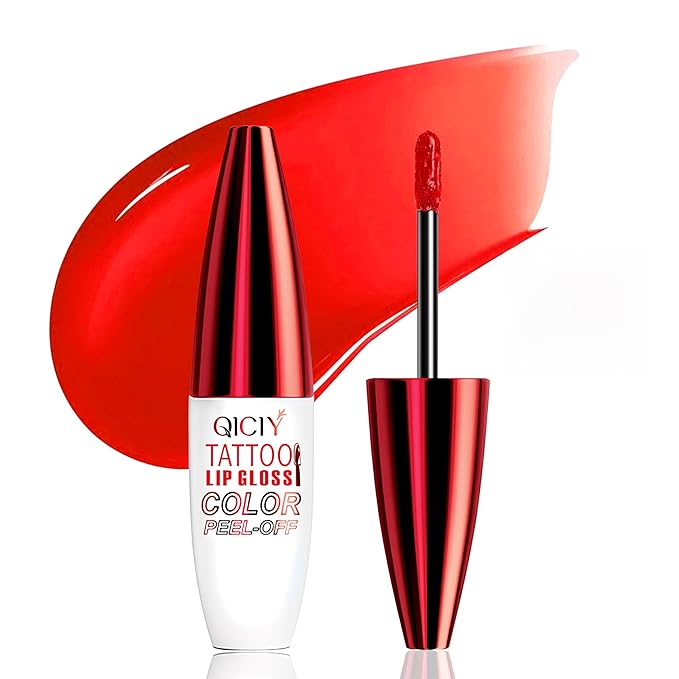 QueenDiary Lip tint Peel Off Lip Stain，Lip Stain Waterproof， Lip Tattoo Peel Off with Matte Finish, Long Lasting, Transfer-proof, Highly Pigmented Color (Crush Stain)