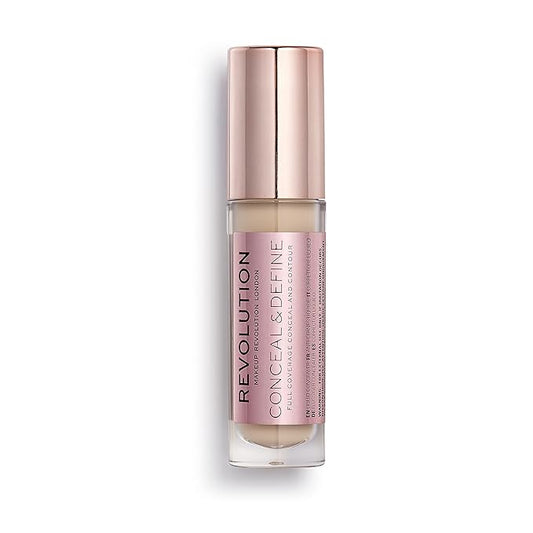 Revolution Beauty, Conceal & Define Concealer, Full Coverage & Lightweight, Long-Lasting Matte Finish, Vegan & Cruelty Free, C2 Fair to Light Skin Tones, 0.14 Oz.