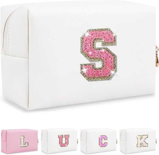 Personalized initial letter makeup bag,