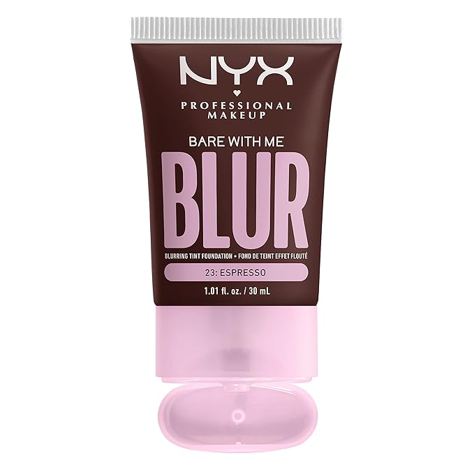 NYX PROFESSIONAL MAKEUP Bare With Me Blur Skin Tint Foundation Make Up with Matcha, Glycerin & Niacinamide - Espresso