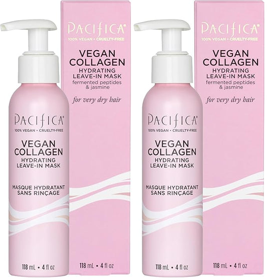 Pacifica Vegan Collagen Leave-In Repair Hair Mask – Leave-In Conditioner Treatment for Dry Damaged Hair, Hydrating Hair Repair Mask to Strengthen, Reduce Breakage & Split Ends Vegan & Cruelty-Free 4oz