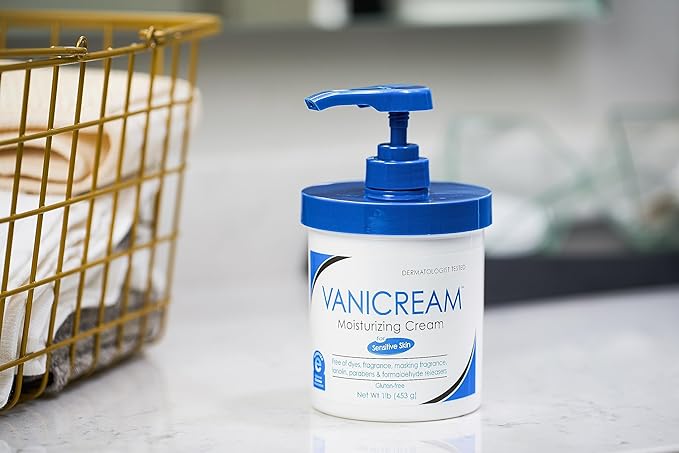 Vanicream Moisturizing Skin Cream with Pump Dispenser - 16 fl oz (1 lb) - Moisturizer Formulated Without Common Irritants for Those with Sensitive Skin (Pack of 2)
