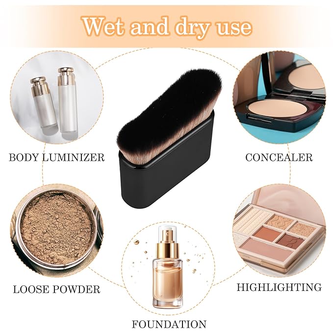 Self Tan Brush Soft Body Makeup Brush Portable Self Tanning Brush Self Tanner Face Brush For Body & Leg Makeup（Black）