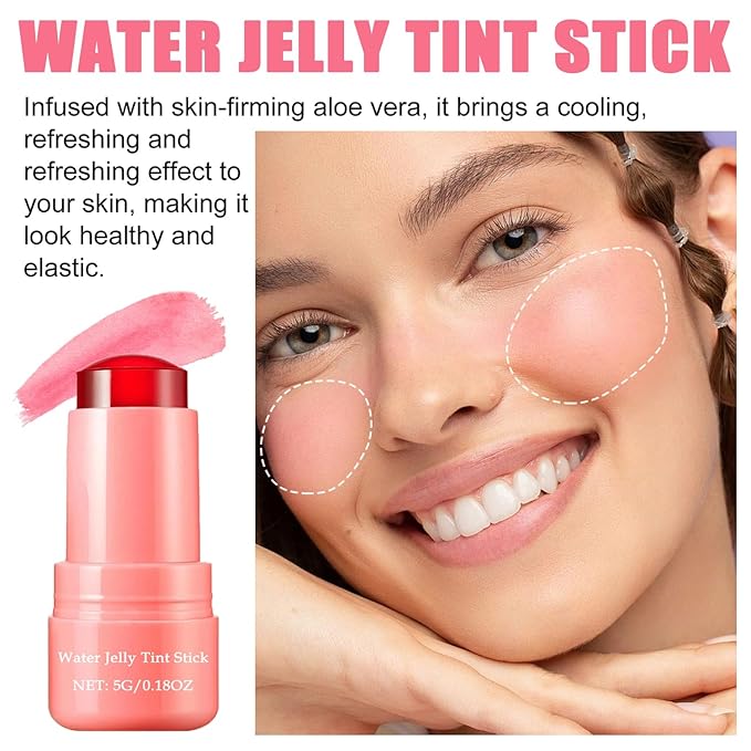 3 PCS Cooling Water Jelly Tint,Multi-Use Jelly Blush Cooling