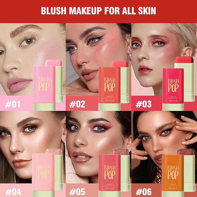 Soft Creamy Highlighter Blush Stick, Silky Smooth Shimmer