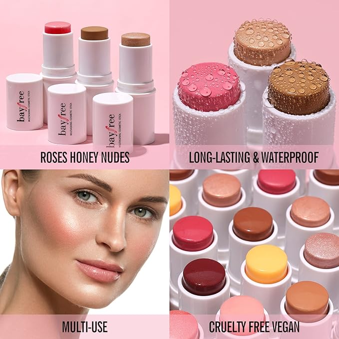 KIMUSE Multi Stick Trio Face Makeup, Cream Blush All Skin