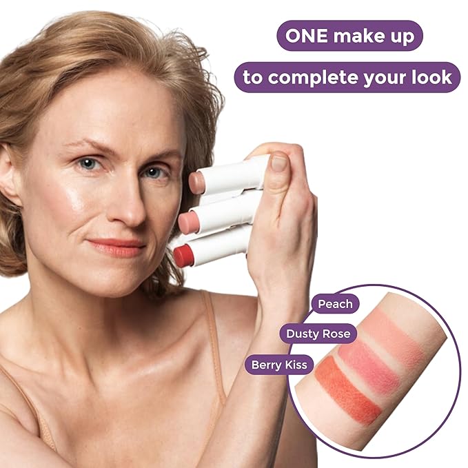 BloomBlush+ Multipurpose Color Stick For Older Women - Peach, Regular)