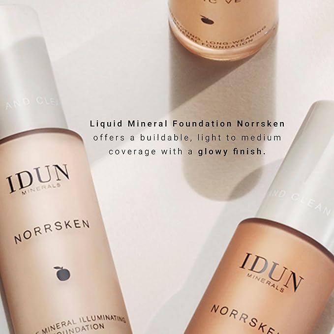 Liquid Norrsken Foundation - Silky Smooth Coverage - Luminous, Dewy Finish for Dry and Dull Skin - Water Resistant and Vegan Makeup - 203 Saga - Light Neutral - 1.01 oz