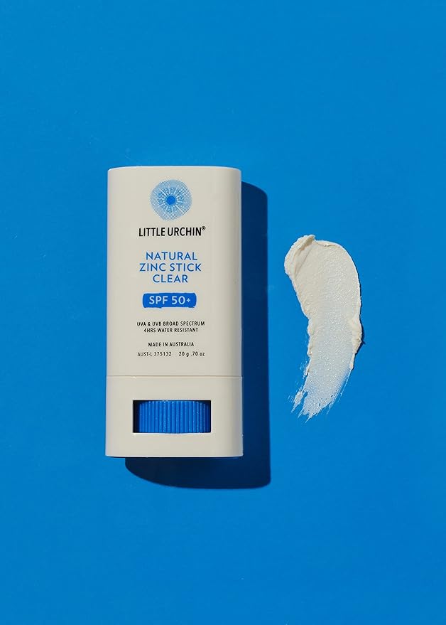 Natural Zinc Stick Clear SPF 50+ Reef & Ocean Safe, Broad Spectrum, Water-Resistant, Australian Made, Pocket-Size, 0.7 Oz / 20g