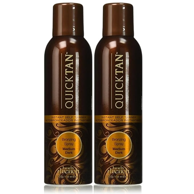 Body Drench Quicktan Quick Tan Bronzing Spray Medium Dark (The Perfect Ultra Bronzing Self-tanner a Fast-drying Formula) - Size 6 Oz / 170g (Pack of 2)