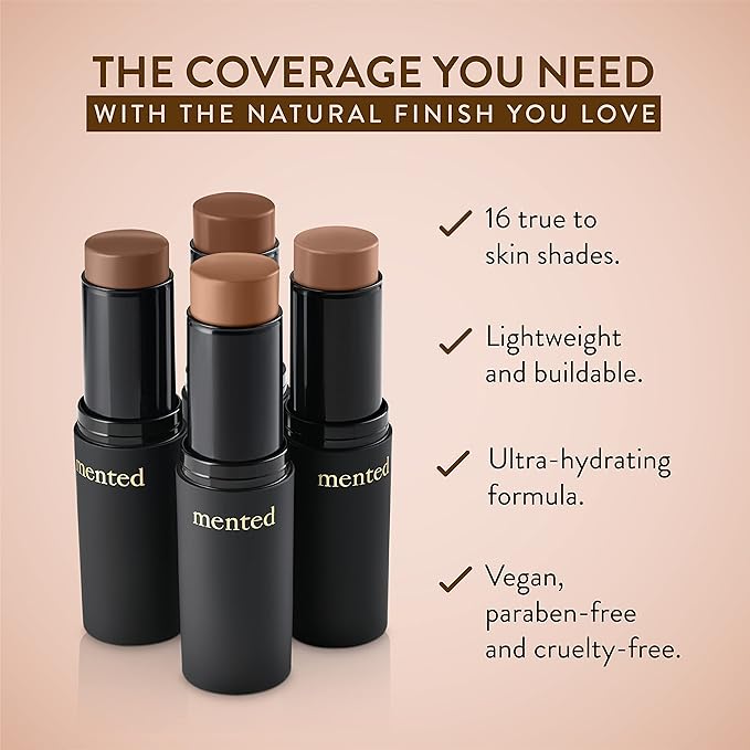 Mented Cosmetics Foundation Stick, Contour Stick, Or Concealer Stick for Medium Skin, Foundation for Black Women Makeup Stick, Dark Contour Stick, Stick Foundation Makeup Vegan and Cruelty Free, T40