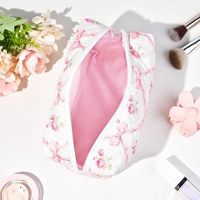 Soidram floral makeup bag quilted
