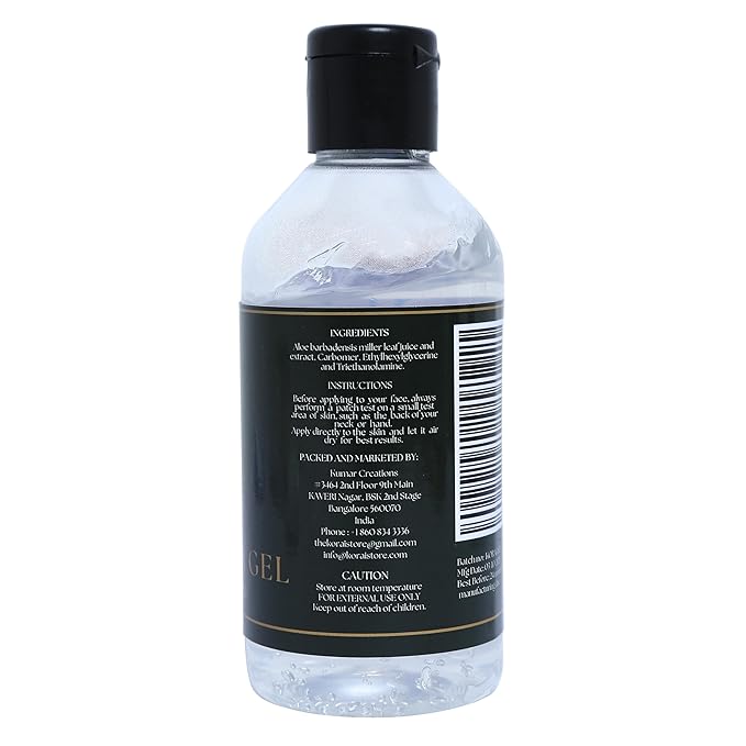 KORAI Aloe Vera Gel from freshly cut 99% Pure Aloe Vera Gel-Natural Ingredients-Vegan, Unscented - For Face, Skin and Hair