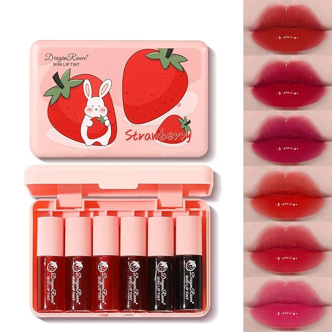 6 Colors Lip Tint Stain Set, Korean Lip