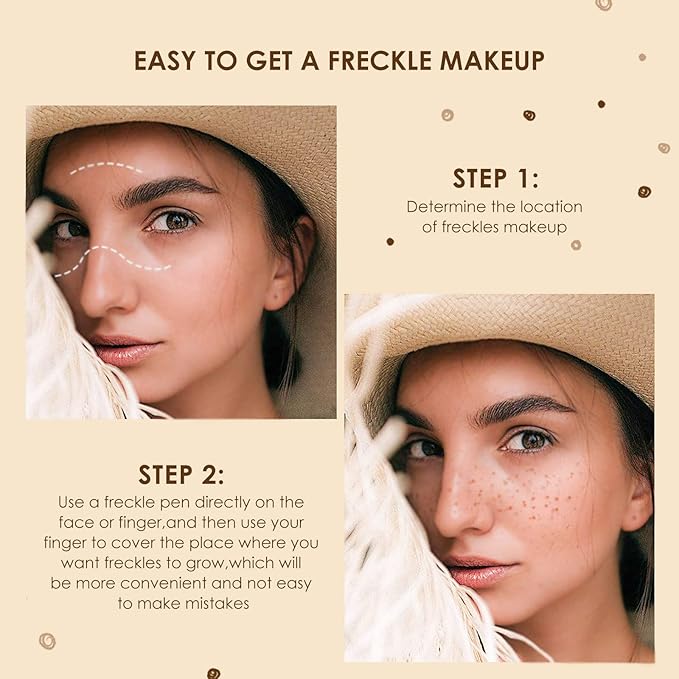 2 Colors Liquid Freckle Pen, Natural Lifelike Face Brown&Dark Brown