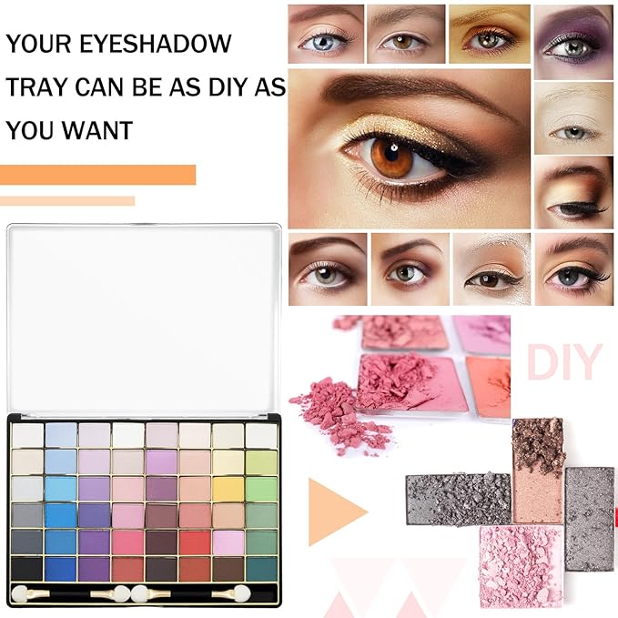 3 Pcs Large Empty Magnetic Eyeshadow Palette Cosmetics Pan with Clear Top DIY Eyeshadow Pan Cosmetics Dispensing Storage Box for DIY Eyeshadow Lipstick Pigment Blush 9.25 x 6.57 x 0.47 Inch