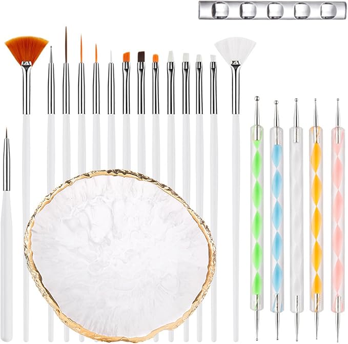 22 Pack Resin Art Palette, Makeup Mixing Palette,