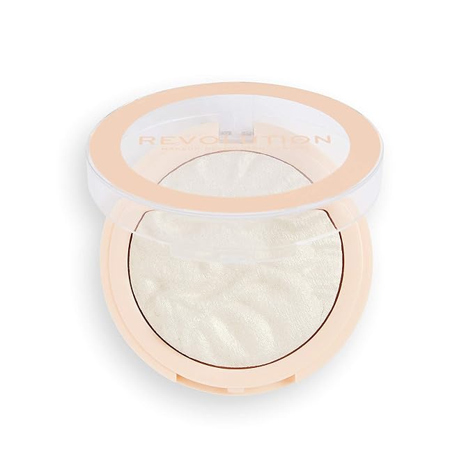 Revolution Beauty, Reloaded Pressed Powder Highlighter, Intensely Pigmented for a High Impact Dewy Finish, Golden Lights, 0.22 Oz.