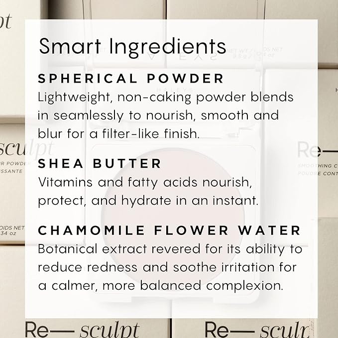 HALEYS Re-sculpt Smoothing Contour Powder (Dark) Lightweight, Non-Caking,