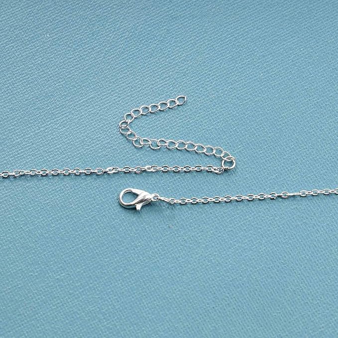 Boho Long Turquoise Necklace Silver Teardrop Turquoise Necklace Blue Turquoise Pendant Necklace Vintage Long Pendant Chain Necklaces Jewelry for Women and Girls