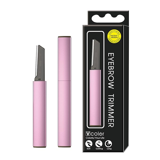 Exfoliating Eyebrow Razor Dermaplaning Tool Eyebrow Trimmer with 4 Replacement Blades, Facial Razors for Women Aluminum Alloy Handle & Stainless Steel Blade (Blue)