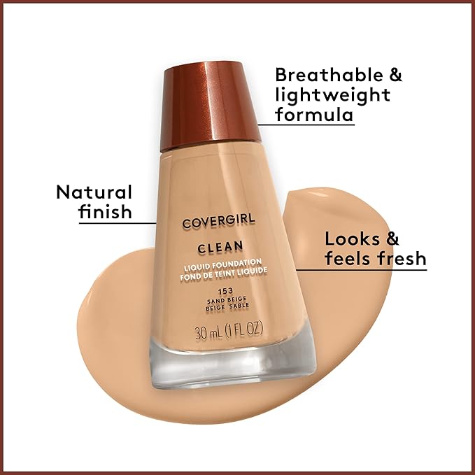 COVERGIRL Clean Makeup Foundation Tawny 165, 1 oz (packaging may vary) (Pack of 3)