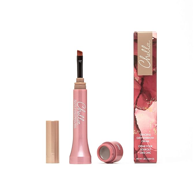 Chella Eyebrow Cream, Graceful Grey - Vegan, Cruelty Free, Paraben Free, Gluten Free Eyebrow Pomade Makeup - Long Wearing, Velvet Consistency, Water Resistant