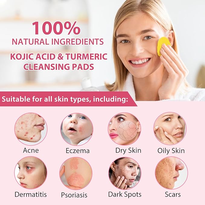 Turmeric kojic acid cleansing pads,turmeric