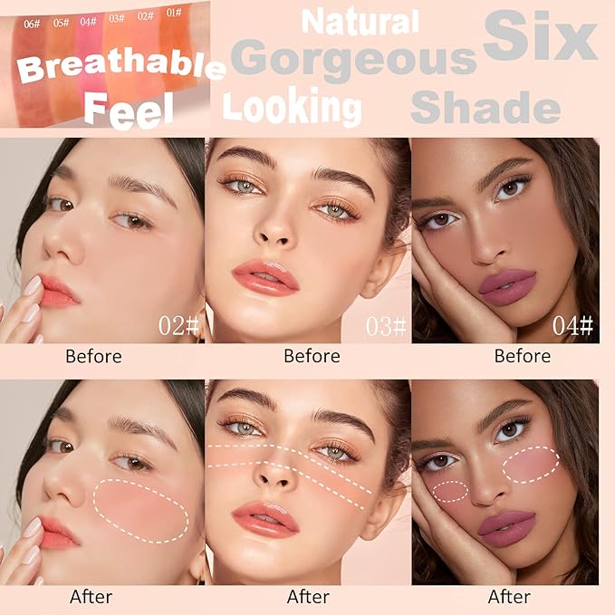 Liquid Blush Set Makeup, Cream Blush for Cheeks, Oz (02#03#04#)