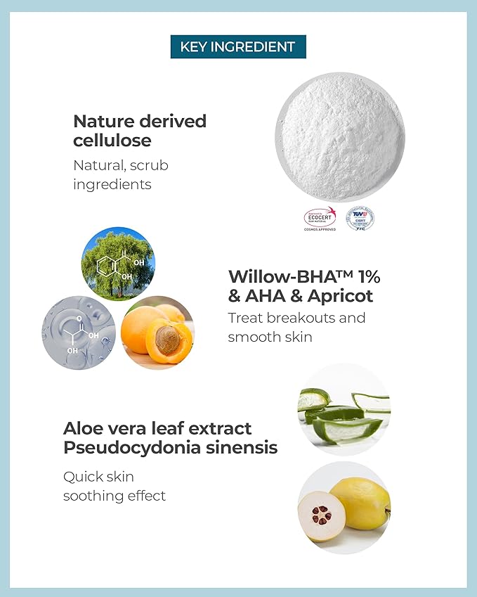 BHA+ Pore Zero 30 Second Exfoliator - Pore Erasing Face Peeling Gel with Salicylic Acid, Aloe Vera - Removes Dead Skin & Sebum - Glass Clear Skin, Korean Skincare, 3.38oz.