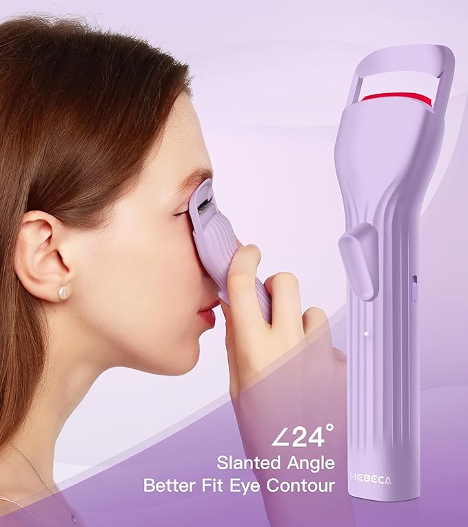 Heated Eyelash Curler Pro,Heated Lashes Curler with 149°F /167°F Heat Settings, Heat Eye Lashes Curler with Food-Grade Silicone pad and Rechargeable 600mAh Battery (Violet)