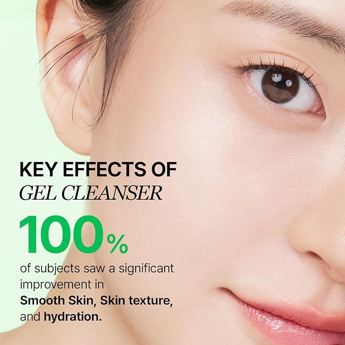 Gel Cleanser, Big Size, Gentle Exfoliation and Face cleanser for Sensitive Skin, Korean Skin Care, Vegan, 6.93 Fl Oz
