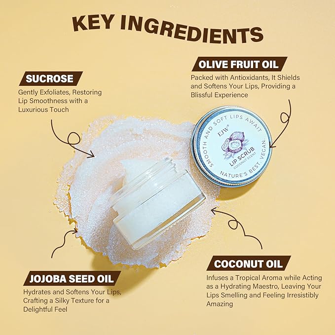 Coconut Lip Scrub - Gentle Exfoliation Polish