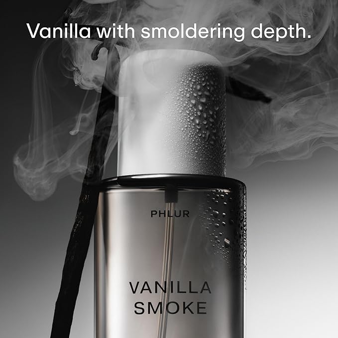 PHLUR Vanilla Smoke Body Mist - Hair and Body Mist Fragrance - Cashmere Vanilla Body Spray with Pink Pepper, Bergamot, Tonka Bean & Incense (8 Fl Oz)