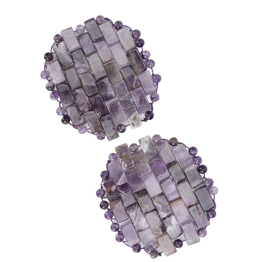 ZJchao Jade Eye Mask, Amethyst Eye Pack Wrinkle Puff Eliminate Dark Circles Fading Quartz Stone Eye Patch Jade Stone, Reusable Jade Eye Pack For Cold & Heat Compress