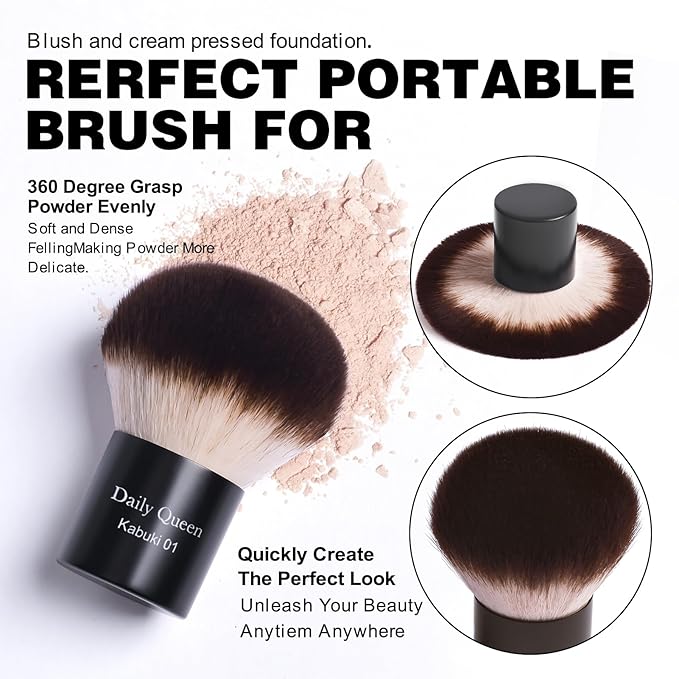 25 pcs Makeup Brush Set Holder Black Professional Kabuki Powder Concealers Eye shadows Blush Eyeliner Eyebrow Contour Eye blending Brushes (25pcs brush with box)