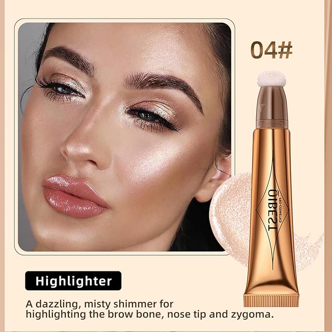 MEICOLY Liquid Highlighter Beauty Wand,Highlight Stick with Cushion
