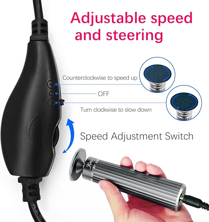 5.3'' Electric Foot Callus Remover with 80pcs Sandpaper Discs & Brush, Professional Aluminum Ergonomic Pedicure Tool, Stepless Speed & Reverse Control for Dead Skin Removal (Grey)