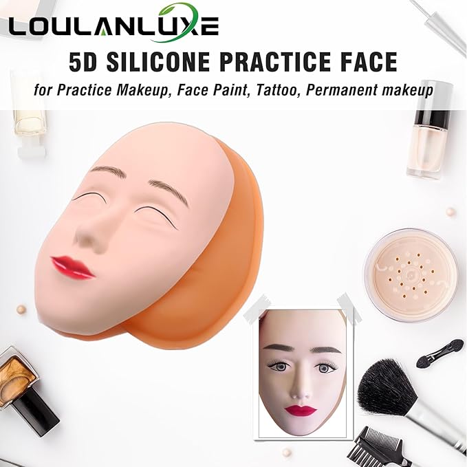 Silicone Makeup Practice Face, 8 Makeup Mannequin Face,