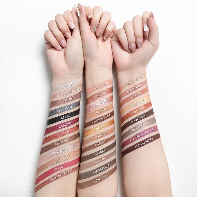 FOCALLURE Shimmer and Matte Cream Eyeshadow Stick,Smooth Brilliant Eye Brightener Pencil for Women,Long Lasting Waterproof Eye Shadow and Liners Makeup,Rosie