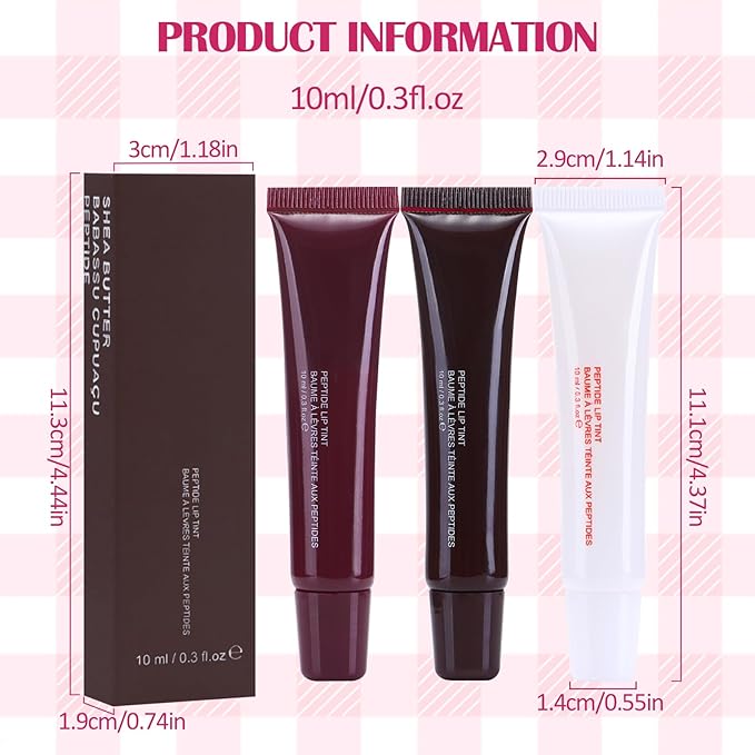 DAGEDA 3Colors Lip Glowy Balm Set, Lips(B)